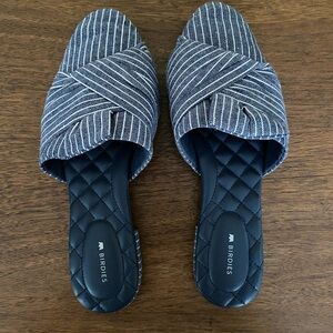 Birdies Women's Navy Striped Mules